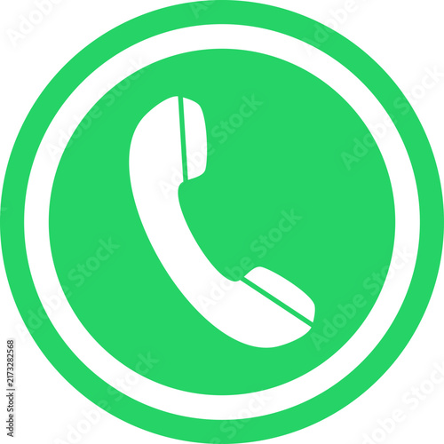 Telephone Receiver Handset and Call Icon