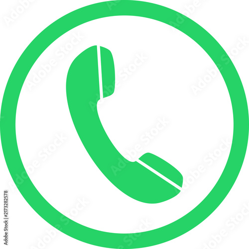 Telephone Receiver Handset and Call Icon
