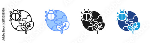 Biodiversity icon set multiple style collection