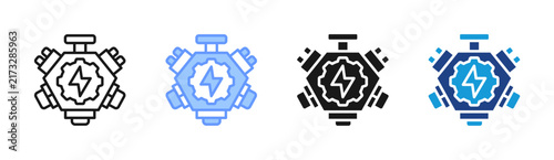 Electric Motor icon set multiple style collection