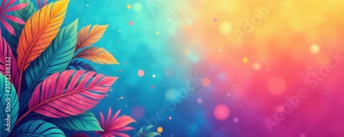 Vibrant gradient banner frame Ideal for summer party ads , illustration, advertisement, colorful design