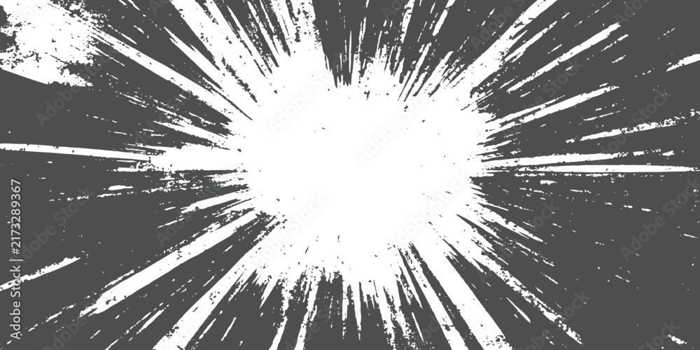 Obraz premium Dark grey abstract grunge radial sunburst texture with explosive lines vector illustration for dramatic retro background design.