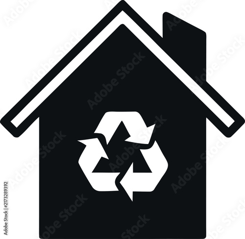 House recycle bin vector icon
