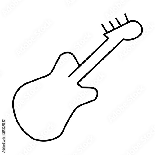 Принти на полотні Minimalist electric guitar line art music instrument icon