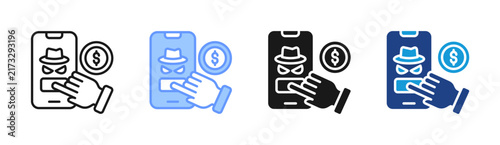 Bild auf Leinwand Bribe Payment icon set multiple style collection