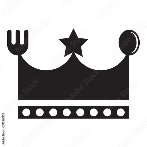 Crown Icon With Fork, Star, and Spoon