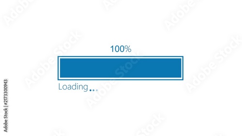 Simple loading bar process in progress and waiting for completion animation