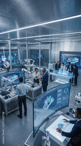 Futuristic STEM Lab with Advanced Robotics Technology