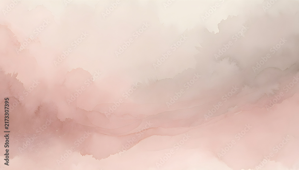Fototapeta premium 全面に淡いダスティローズとグレージュの上品な水彩グラデーション背景 / Dusty Rose and Greige Elegant Gradient