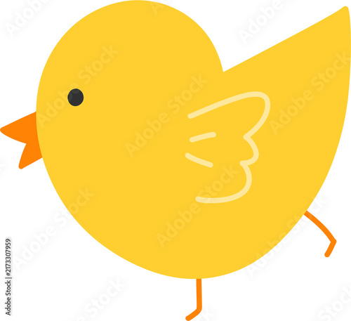 Cute Yellow Chick Doodle Clipart Isolated on Transparent Background