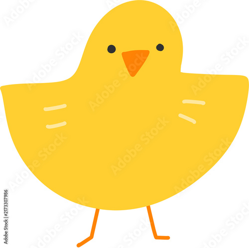 Cute Yellow Chick Doodle Clipart Isolated on Transparent Background