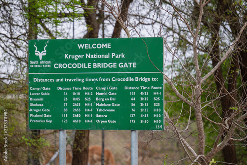 Crocodile Bridge Gate in Kruger National Park, South Africa, one of the southern entry points to the park