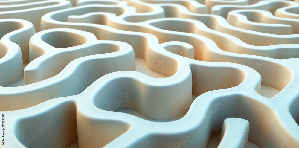 Obraz premium Abstract White Maze Pattern on Light Background for Creative and Design Use