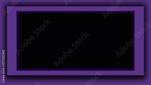 Purple quilted frame with black copy space blank border background for text banner and template design