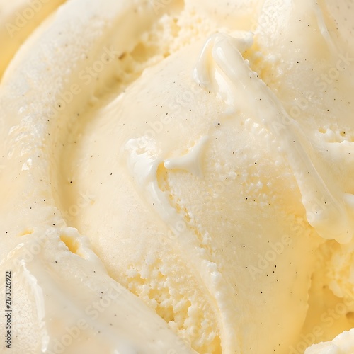 Vanilla Ice Cream Texture with Vanilla Bean Specks, Close Up