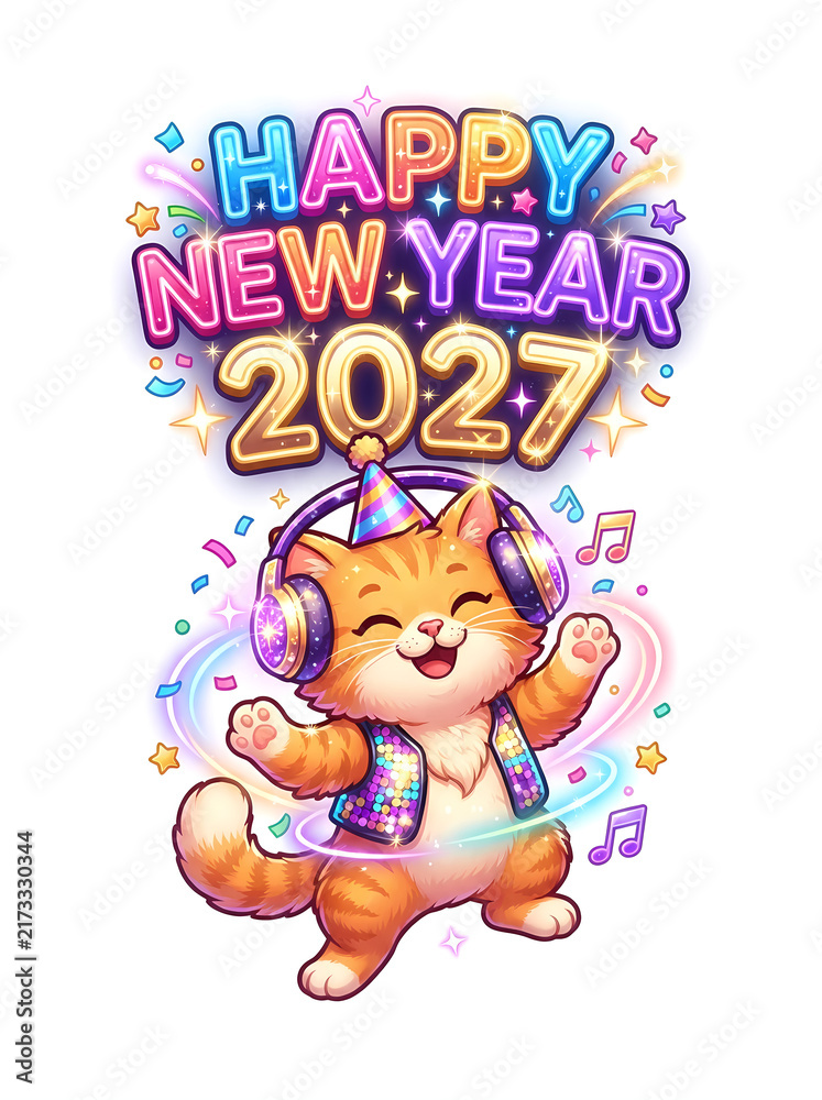Fototapeta premium Happy new year 2027 vector illustration isolated white background 