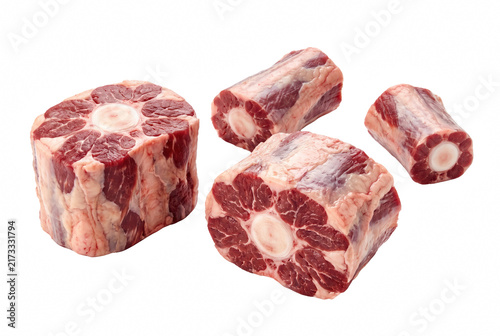 Bild auf Leinwand Fresh Cut Raw Beef Oxtail Pieces