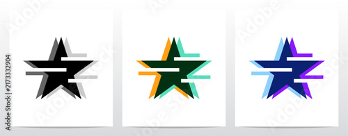 Star symbol twitch glitch style effect colorful double image