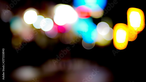 Canvastavla Blurred city night lights create a vibrant abstract bokeh background with colorf