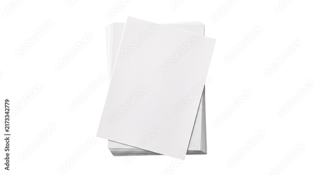 Obraz premium stack of white blank paper sheets on transparent background.