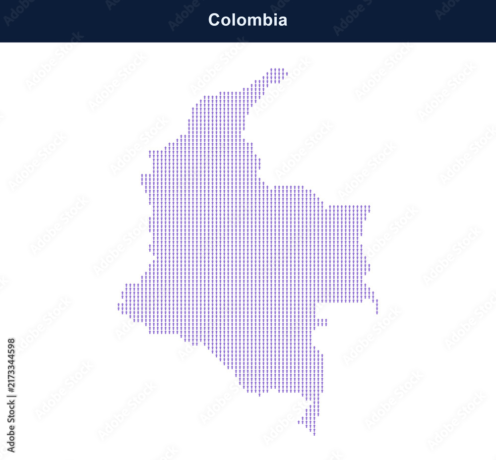 Fototapeta premium Colombia country outline vector illustration