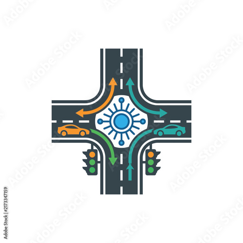 Smart Traffic Intersection with Autonomous Cars and Data Flow