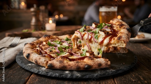 BBQ chicken pizza