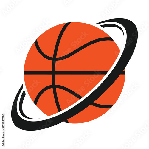 Basketball with motion blur on white background