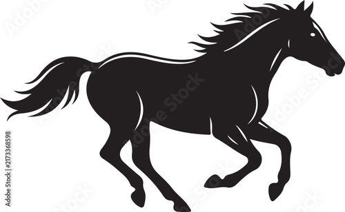 Foto Galloping Horse Black Silhouette