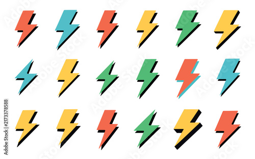 Vibrant yellow and black lightning bolt graphic illustration against minimalist clean white background, modern flat vector design concept for energy and power visual projects.