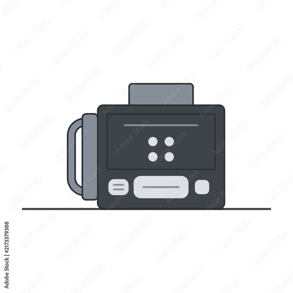 Fototapeta premium Dark gray portable cassette player with handle