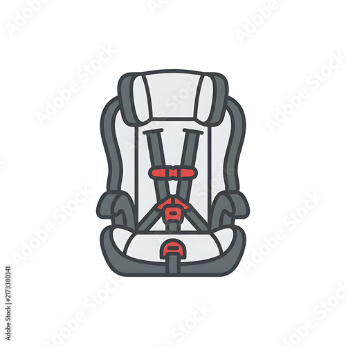 Child Car Seat Icon on White