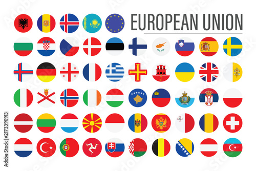 All European Country Flags Vector Set Vector Design.