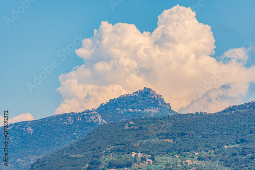 View of the Madonie Mountains from Cefalù, Palermo, Sicily, Italy, Europe, World Heritage Site