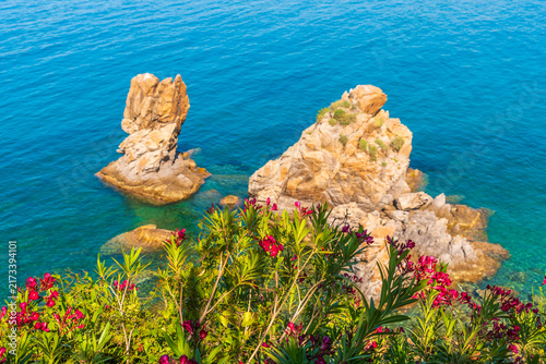 Beautiful Seascape of the Sicilian Coast in Cefalù, Palermo, Sicily, Italy, Europe, World Heritage Site