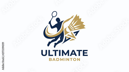 Ultimate Badminton Smash Logo Design - Professional Abstract Sports Emblem