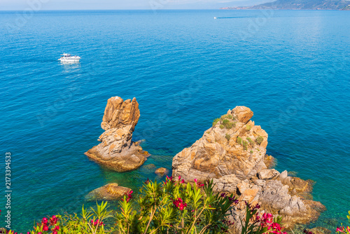 Beautiful Seascape of the Sicilian Coast in Cefalù, Palermo, Sicily, Italy, Europe, World Heritage Site