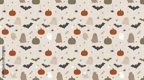 Halloween Seamless Pattern Collection with Geometric, Line Art, and Vintage Spooky Designs