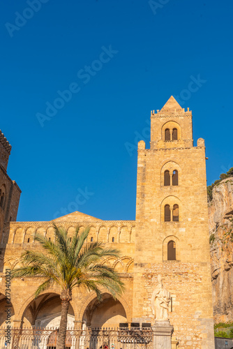Facade of Cefalù Cathedral, Palermo, Sicily, Italy, Europe, World Heritage Site