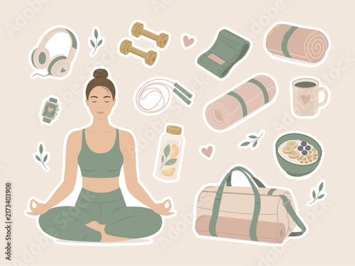 Wellness Fitness Sticker Set