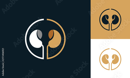 Two kidneys minimal logo design

