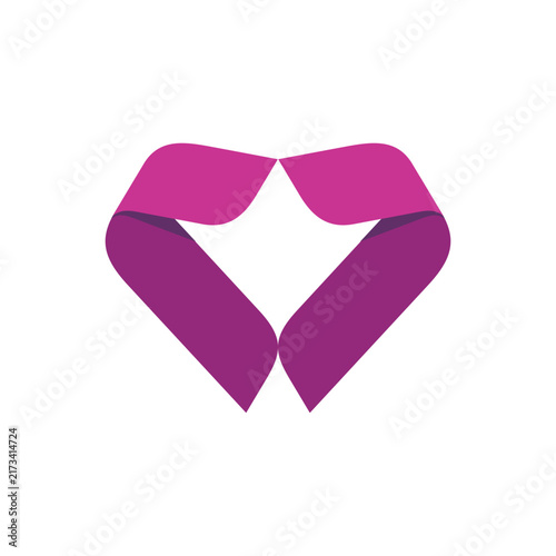 Heart Pink Ribbon Logo Template Illustration Design. Vector EPS 10.