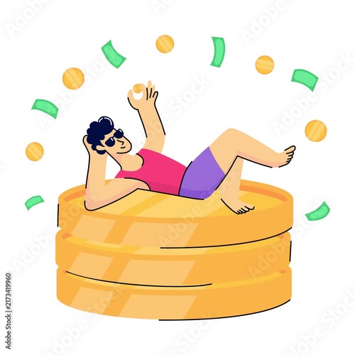 Financial freedom A flat design animation 4k video use for asset video editing Flat illustration animated graphics