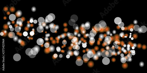 Glittering Bokeh Light Effect Overlay - Abstract Orange and White Floating Particles Background. Editable.