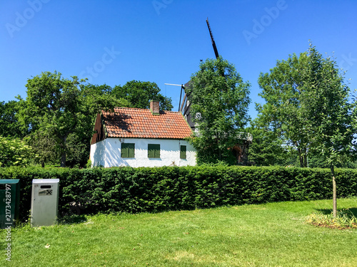 Historic windmill and cottage in Malmö, Sweden