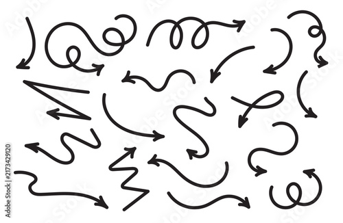 Set of hand drawn arrows