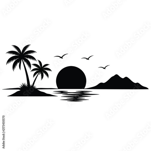 landscape with palm trees