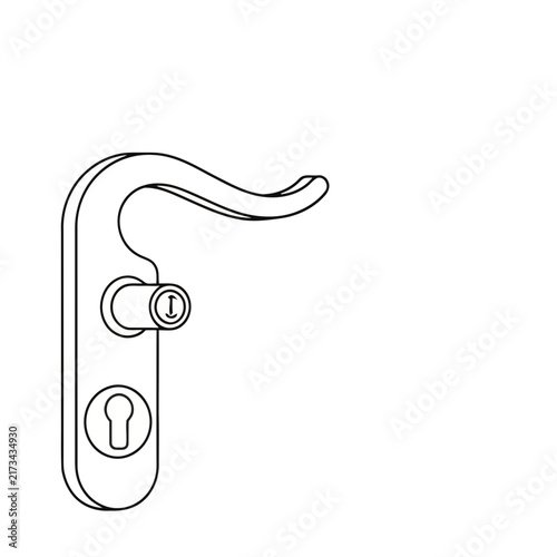 Door handle with keyhole and cylinder lock