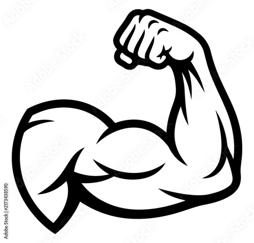 Canvastavla Strong muscular arm showing biceps, symbol of strength, power, fitness, and body