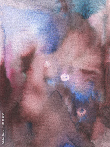Moody abstract watercolor background in deep purple, plum, burgundy, and cosmic blue tones. Perfect for dark botanical prints, mystical branding, stationery, packaging, and modern cover art.